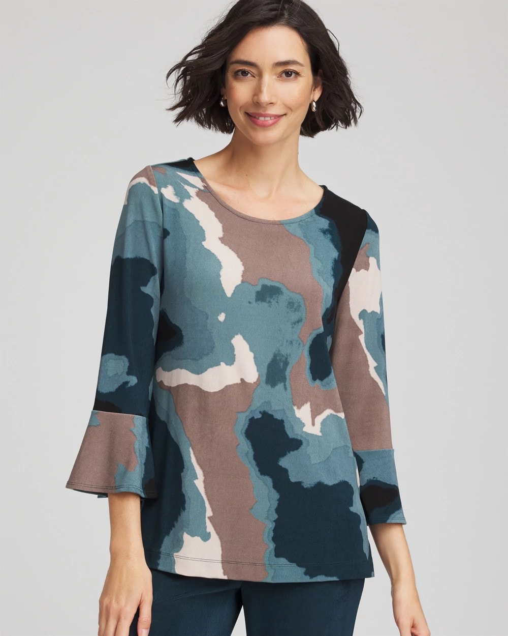 Chico's Clothing Travelers™ Crystal Flounce Sleeve Tunic