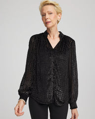 Chico's Clothing Burnout Velvet Blouse