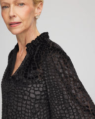 Chico's Clothing Burnout Velvet Blouse