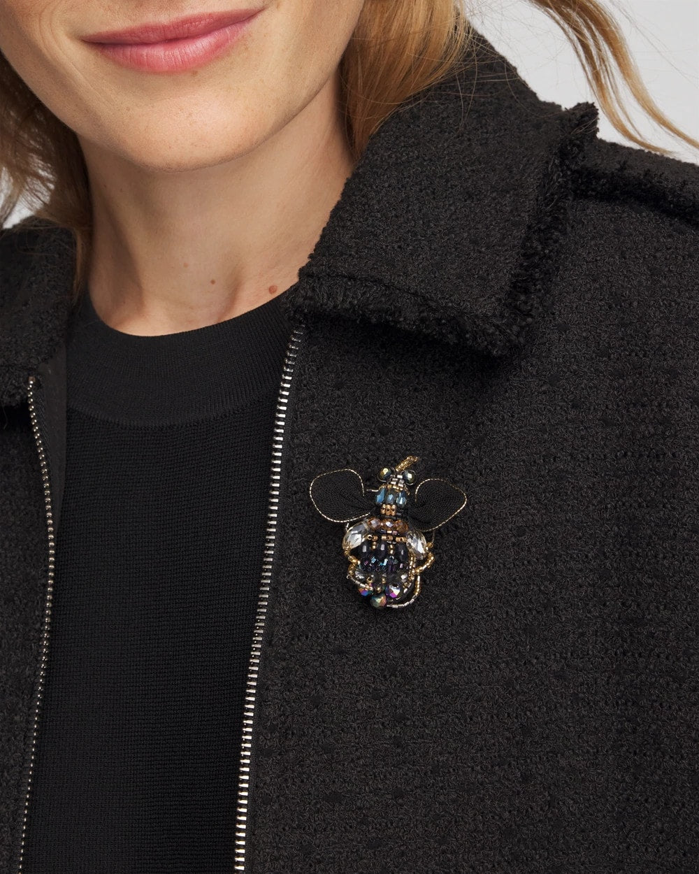 Chico's Jewelry Beaded Bee Brooch