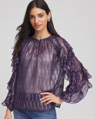 Chico's Clothing Georgette Ruffle Sleeve Blouse