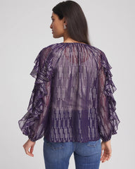 Chico's Clothing Georgette Ruffle Sleeve Blouse