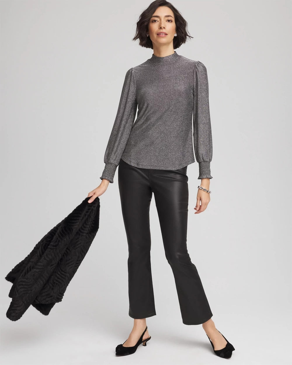 Chico's Clothing Sparkle Smocked Top