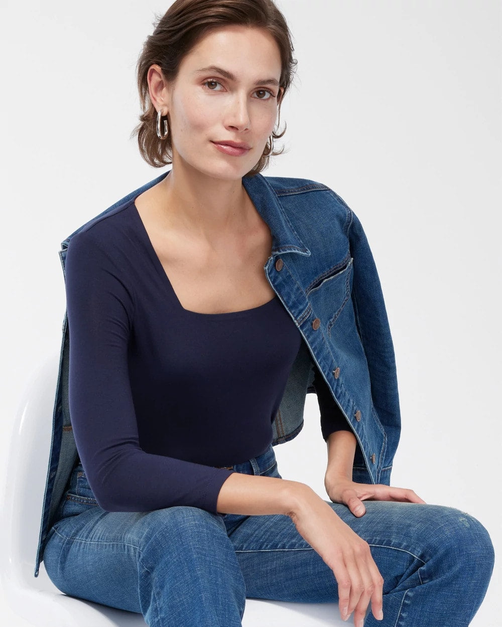 Chico's Clothing Touch of Cool™ Square Neck Tee