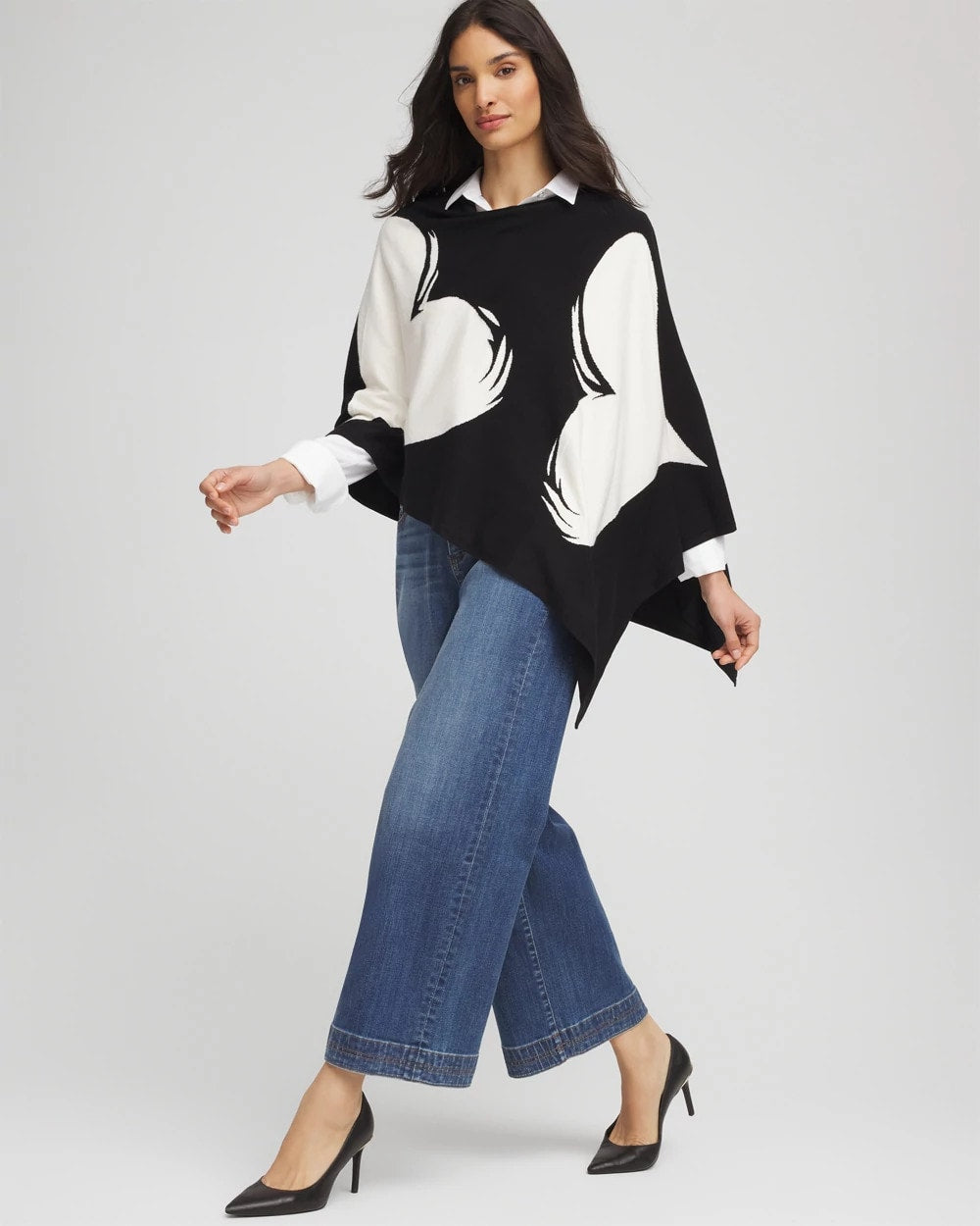 Chico's Accessories Love Brush Convertible Sweater Poncho