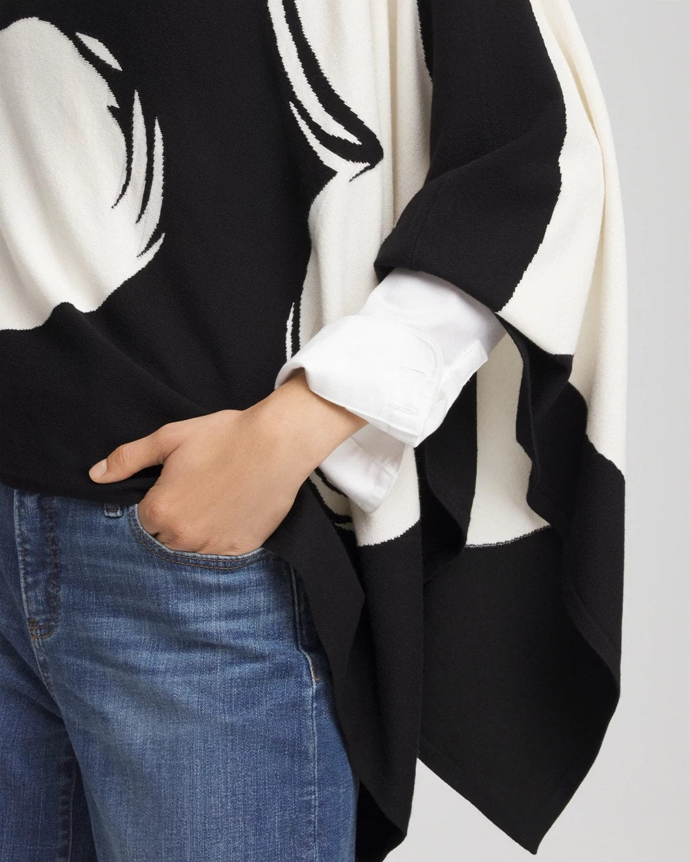 Chico's Accessories Love Brush Convertible Sweater Poncho