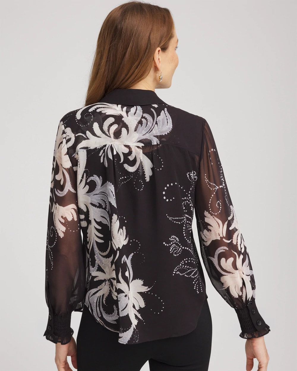 Chico's Clothing Georgette Flow Print Blouse