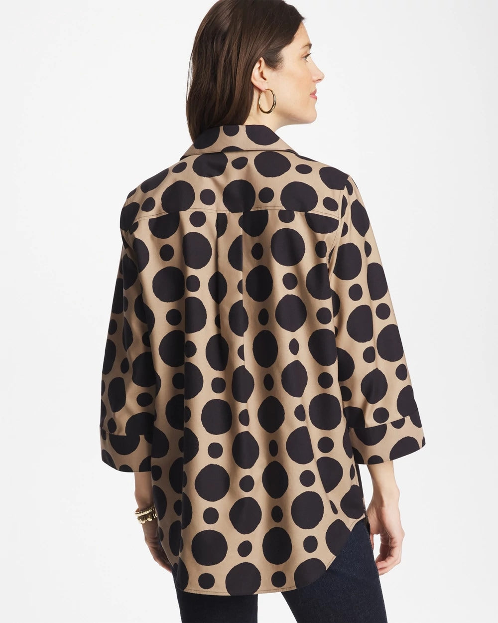 Chico's Clothing No Iron™ Stretch Global Dots Popover Tunic