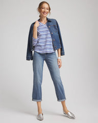 Chico's Clothing Slub 3/4 Sleeve Tee