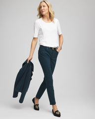 Chico's Clothing Slub Paneled Elbow Tee