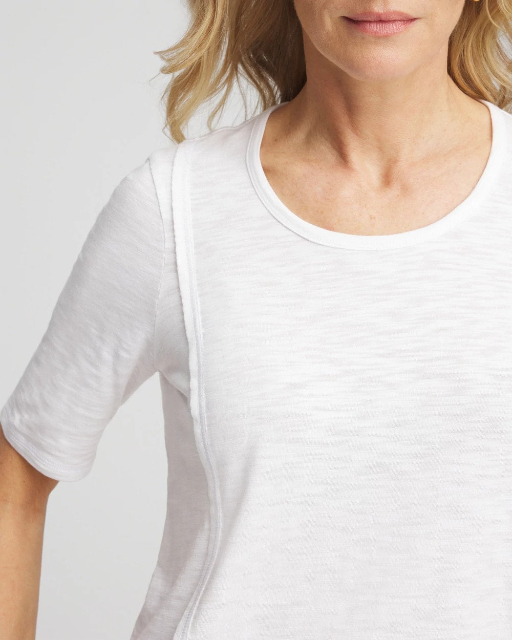 Chico's Clothing Slub Paneled Elbow Tee