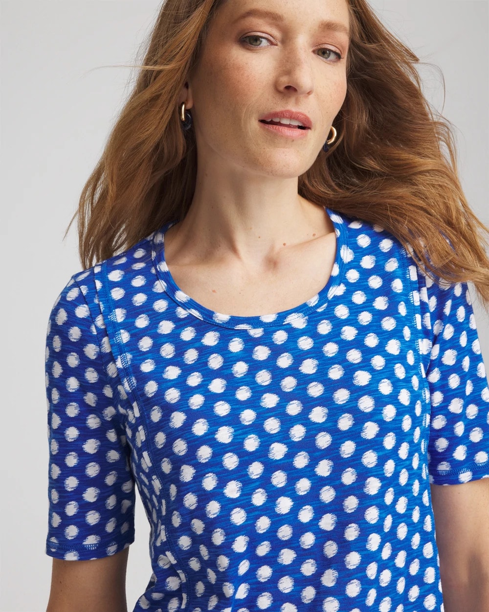 Chico's Clothing Printed Slub Short Sleeve Tee