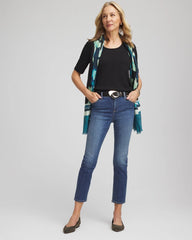 Chico's Clothing Slub Paneled Elbow Tee