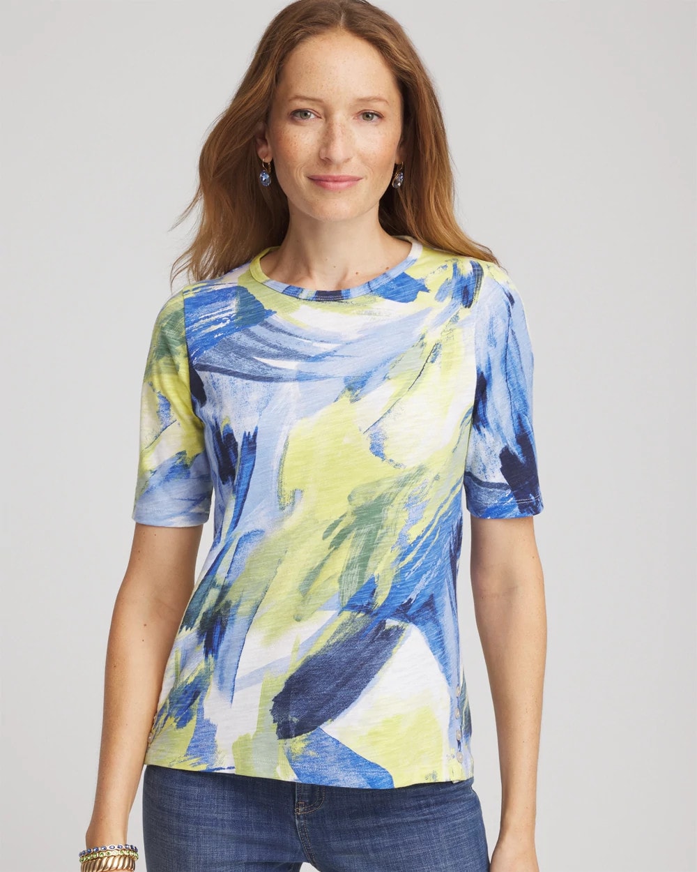 Chico's Clothing Slub Short Sleeve Tee