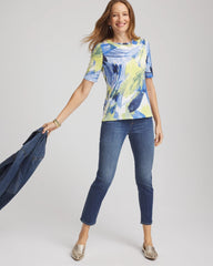 Chico's Clothing Slub Short Sleeve Tee