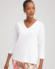 Chico's Clothing Short Pima 3/4 Sleeve Tee