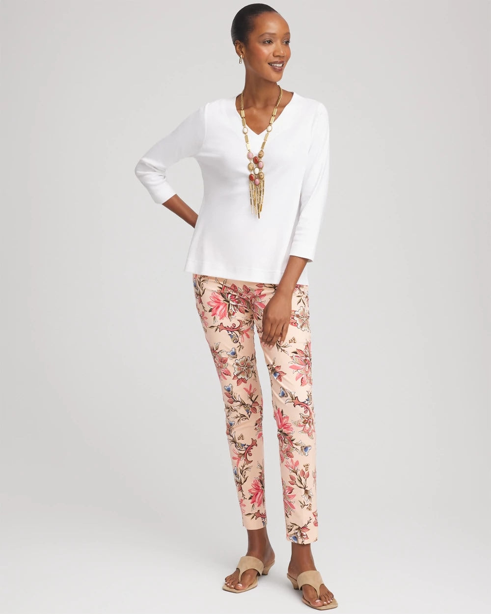 Chico's Clothing Short Pima 3/4 Sleeve Tee
