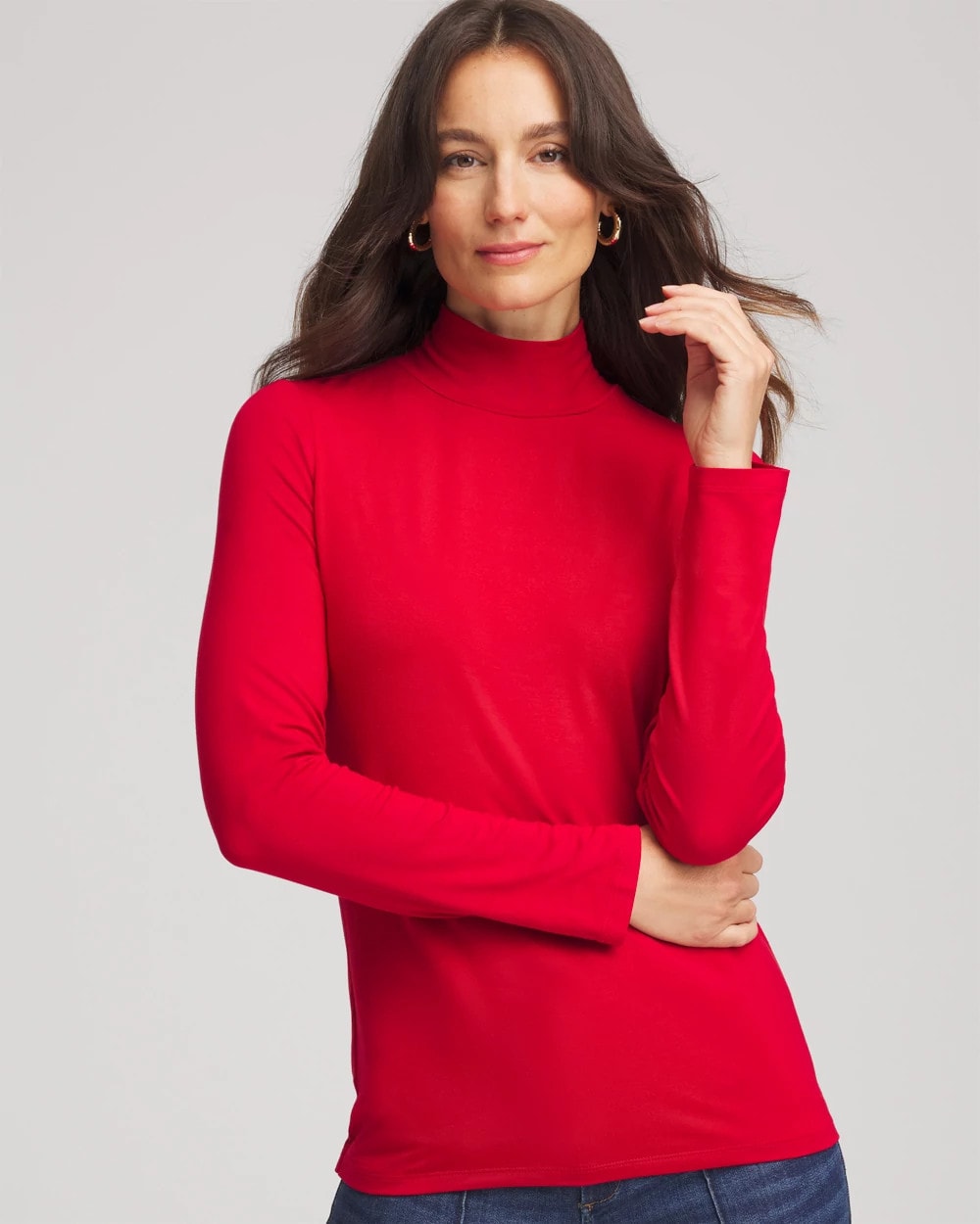 Chico's Clothing Touch of Cool™ Mockneck Layering Tee