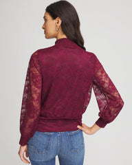 Chico's Clothing Tie-Neck Banded-Bottom Top
