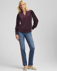 Chico's Clothing Art Deco Velvet Burnout Top