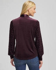 Chico's Clothing Art Deco Velvet Burnout Top