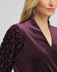 Chico's Clothing Art Deco Velvet Burnout Top