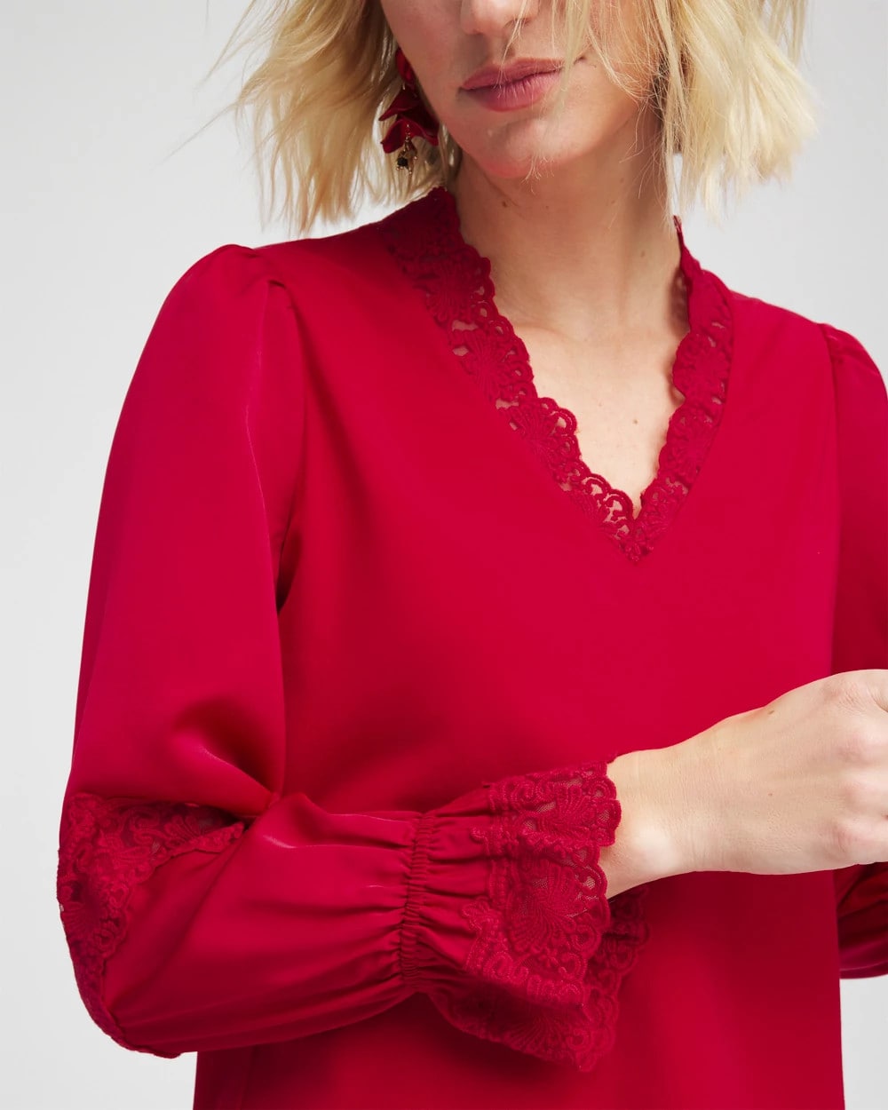 Chico's Clothing Lace V-Neck Top