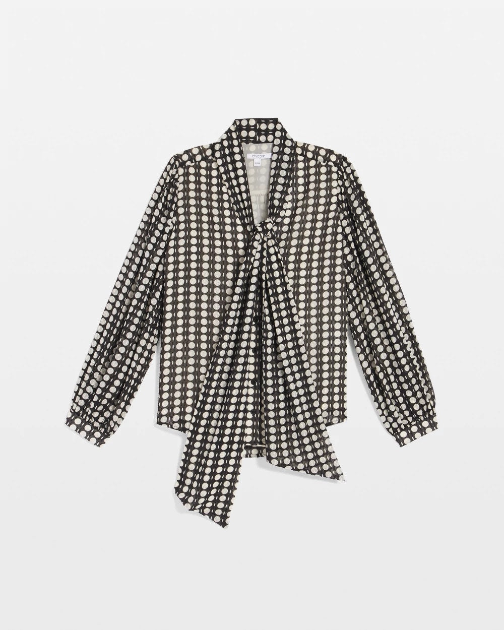 Chico's Clothing Clip-Dot Tie-Front Blouse