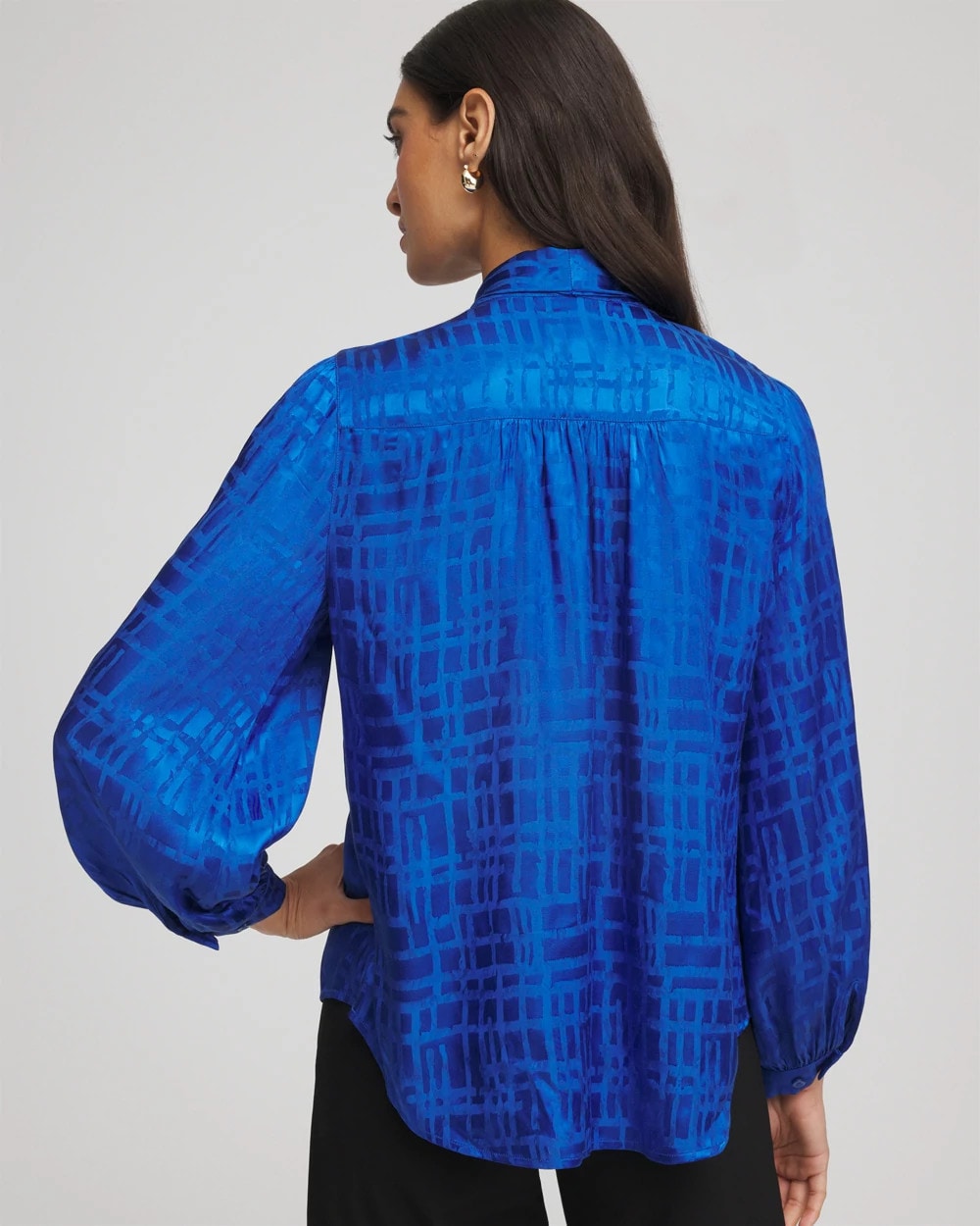 Chico's Clothing Jacquard Tie-Front Blouse