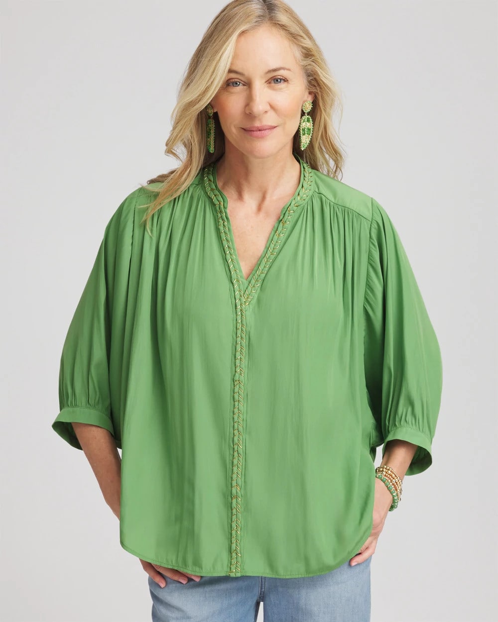 Chico's Clothing Braided Batwing Blouse