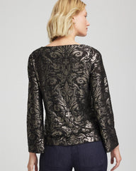 Chico's Clothing Art Deco Burnout Jacquard Top