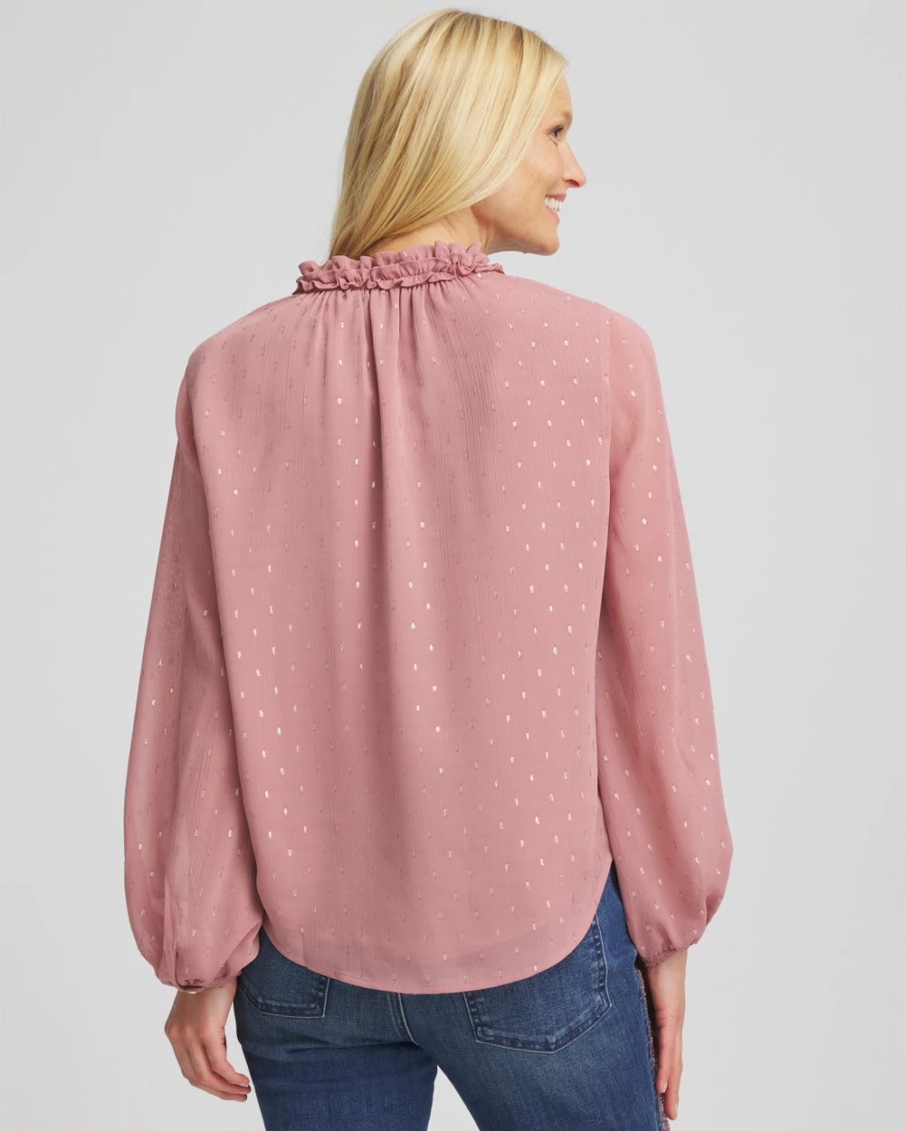Chico's Clothing Ruffleneck Lined Georgette Blouse