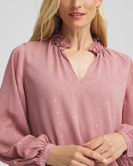 Chico's Clothing Ruffleneck Lined Georgette Blouse
