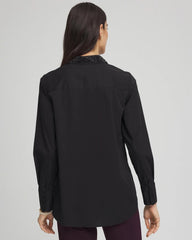 Chico's Clothing Tonal Jewels Poplin Shirt
