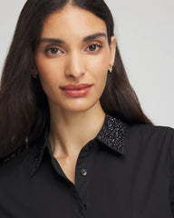 Chico's Clothing Tonal Jewels Poplin Shirt