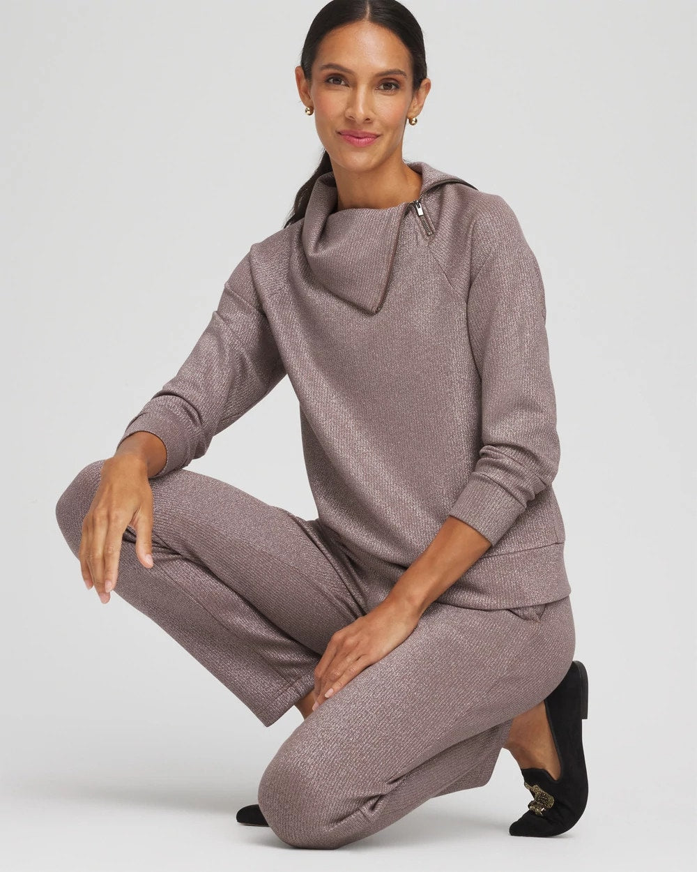 Chico's Clothing Zenergy® Sparkle Popover Top