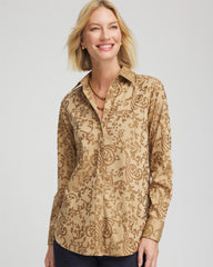 Chico's Clothing No Iron™ Jacquard Scrolls  Shirt
