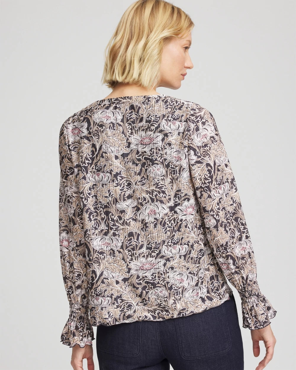 Chico's Clothing Bloom Crinkle Bodre Top