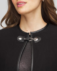 Chico's Clothing Faux Leather Trim Cape