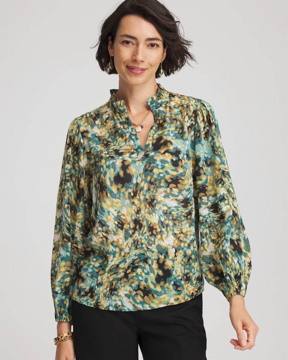 Chico's Clothing Crinkle Relaxed-Fit Blouse