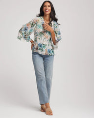Chico's Clothing Georgette Ruffled V-Neck Blouse