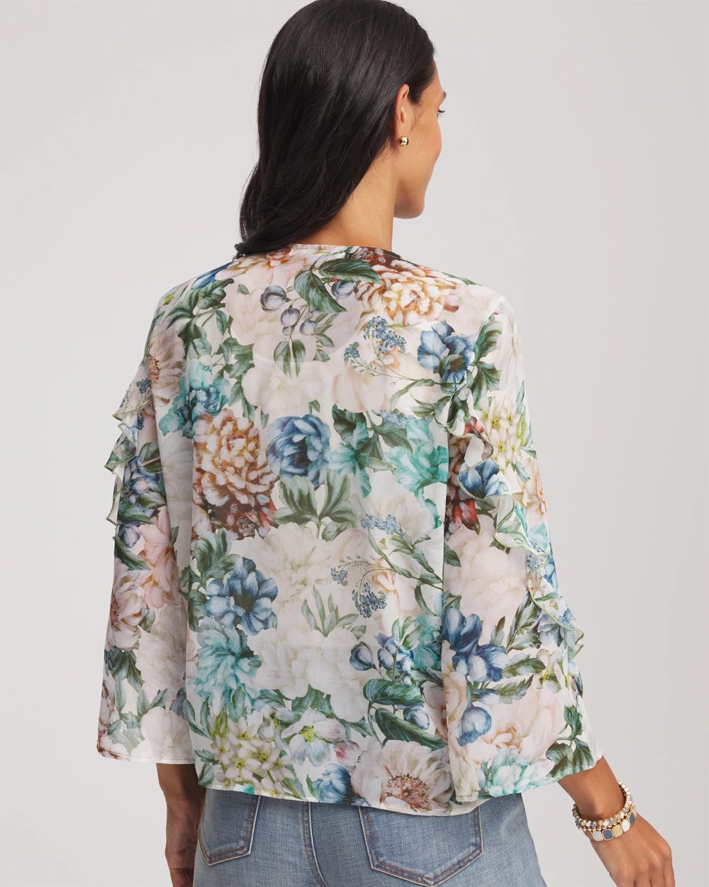 Chico's Clothing Georgette Ruffled V-Neck Blouse