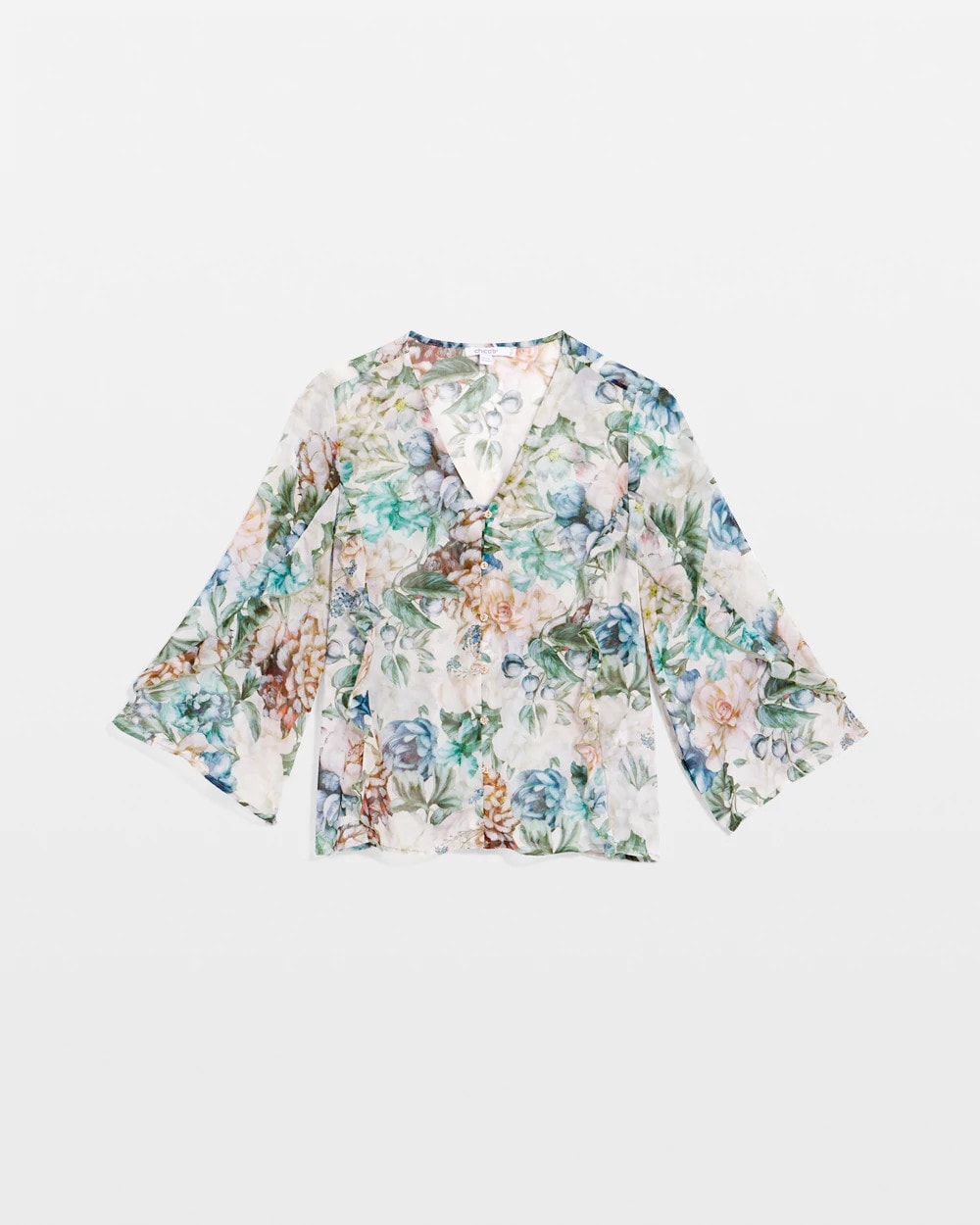 Chico's Clothing Georgette Ruffled V-Neck Blouse