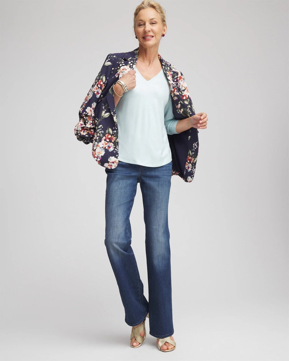 Chico's Clothing Foiled Touch of Cool™ Layering Tee