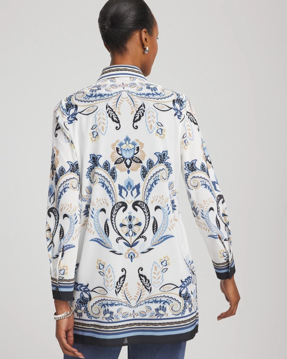 Chico's Clothing Travelers™ Collection Paisley Mesh Shirt Jacket