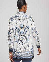 Chico's Clothing Travelers™ Collection Paisley Mesh Shirt Jacket