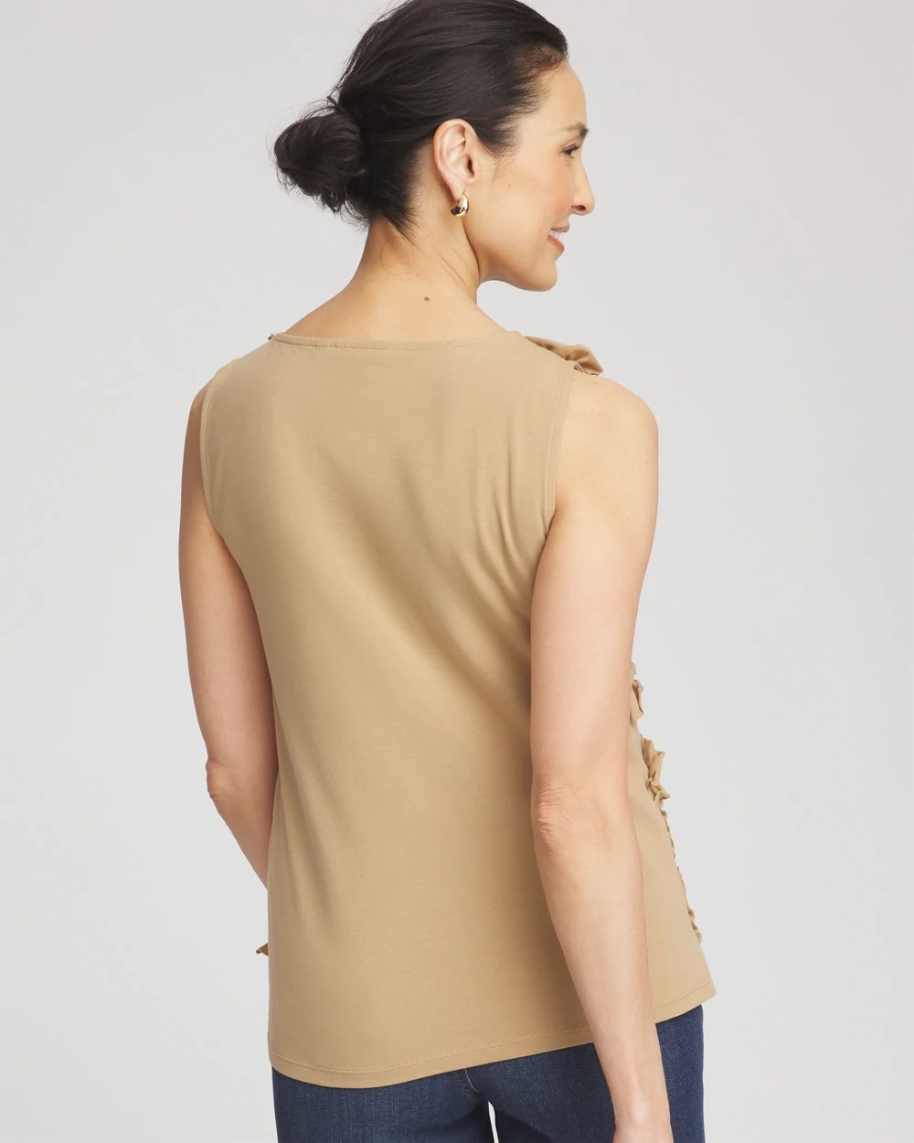 Chico's Clothing Sleeveless Ruffle-Appliqué Tank Top