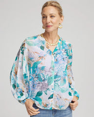 Chico's Clothing Georgette Billow Sleeved Blouse
