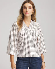 Chico's Clothing Bubble-Sleeve Smocked Top