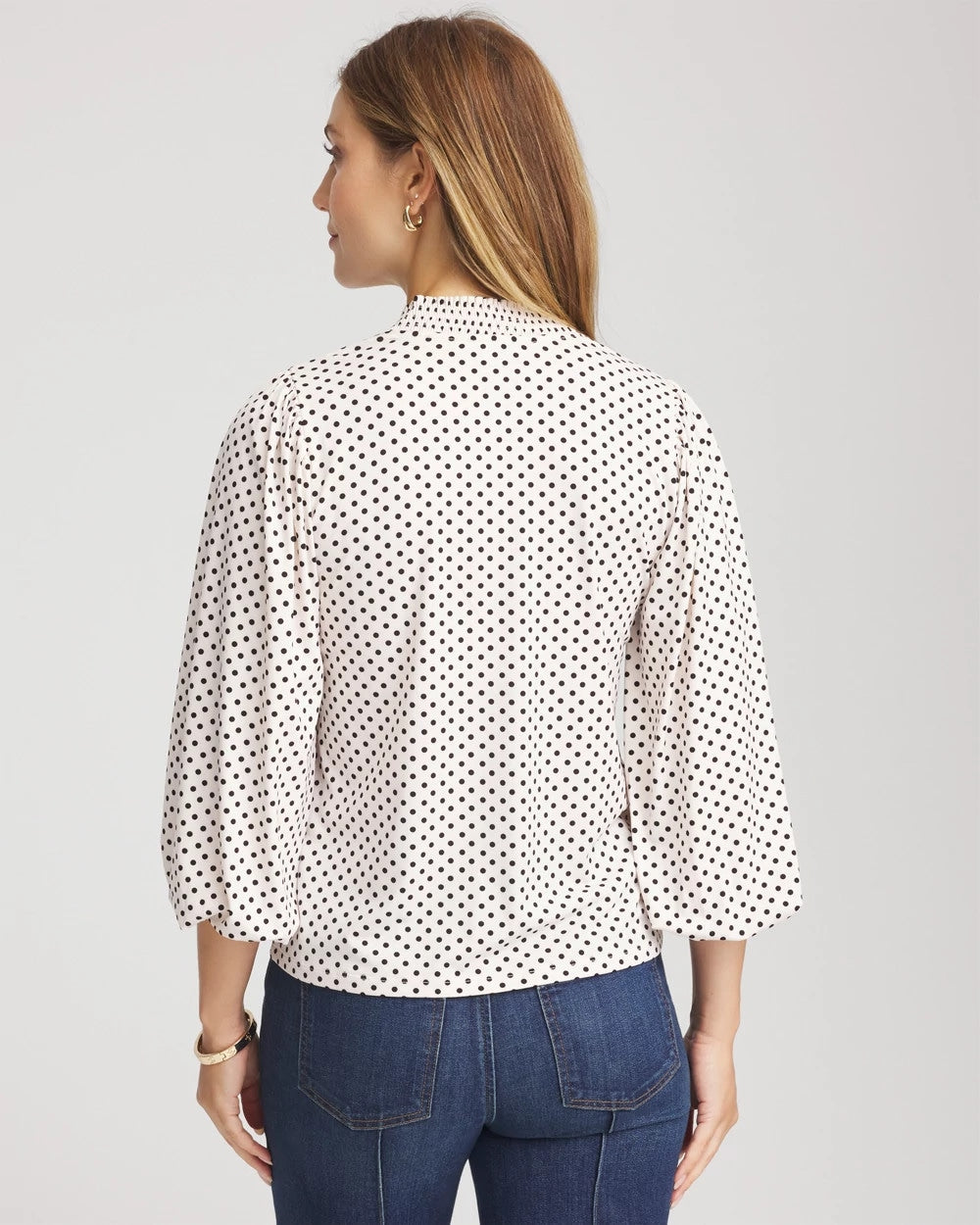 Chico's Clothing Bubble-Sleeve Smocked Top